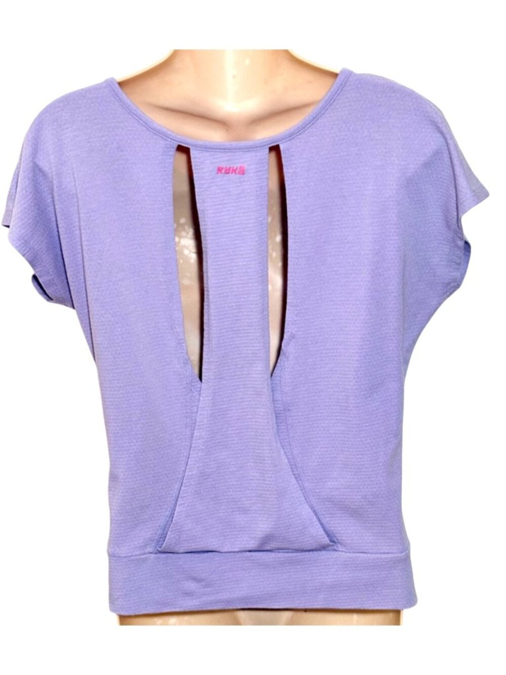 Ryka Lavender Open-Back Activewear Top Split Detail Womens Size M Workout Gym - Picture 2 of 8